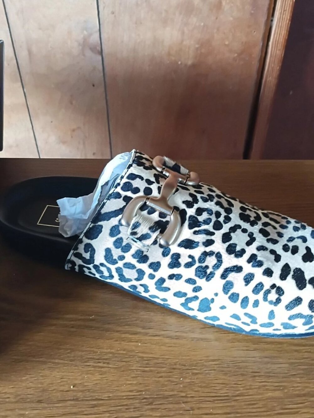 SHUSHOP Azalea Leopard Faux Fur Clogs Size 10 NIB Slip On Mule Cozy Chic - Picture 6 of 6